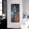 INVIN ART Framed Canvas Wall Art Giclee Print, Portrait of Emilie Floge by Gustav Klimt, Gold Leaf Style Portrait for Living Room Home Office Decorations(Black Slim Frame,22"x48") view 2