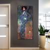 INVIN ART Framed Canvas Wall Art Giclee Print, Portrait of Emilie Floge by Gustav Klimt, Gold Leaf Style Portrait for Living Room Home Office Decorations(Black Slim Frame,22"x48") view 3