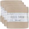 (24 Pack) Bulk Fleece 50x60 Throw Blankets for Wedding Favors, Homeless Women, Men, Homes, Bed, Sofa, Couch, Office, Pet Blankets, Travel | Soft Warm Lightweight Throw Blankets in Bulk (Khaki) view 1