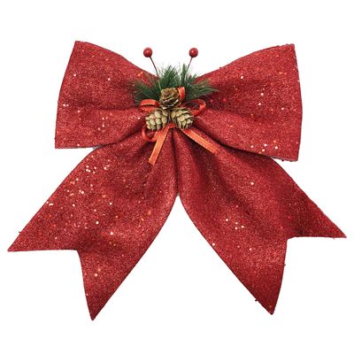 allgala Christmas Decorative Bows for Wreath Garland Treetopper Christmas Tree (14" Jumbo Red 2-PK)-XBW93018
