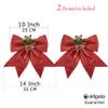 allgala Christmas Decorative Bows for Wreath Garland Treetopper Christmas Tree (14" Jumbo Red 2-PK)-XBW93018 view 2