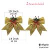 allgala Christmas Decorative Bows for Wreath Garland Treetopper Christmas Tree (14" Jumbo Gold 2-PK)-XBW93016 view 2