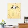 INVIN ART Framed Canvas Giclee Print Art Woman in Yellow by Gustav Klimt Wall Art (20"x24", White Slim Frame) view 2