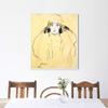 INVIN ART Framed Canvas Giclee Print Art Woman in Yellow by Gustav Klimt Wall Art (20"x24", White Slim Frame) view 3