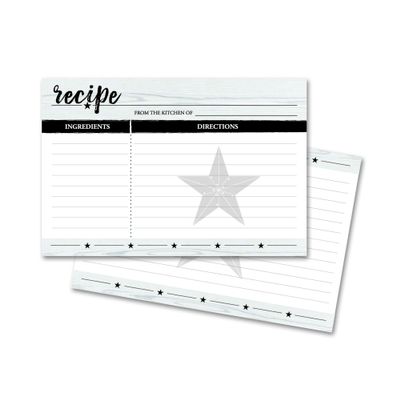 Home Advantage Star Farmhouse Recipe Cards - 4x6 Double Sided (White)