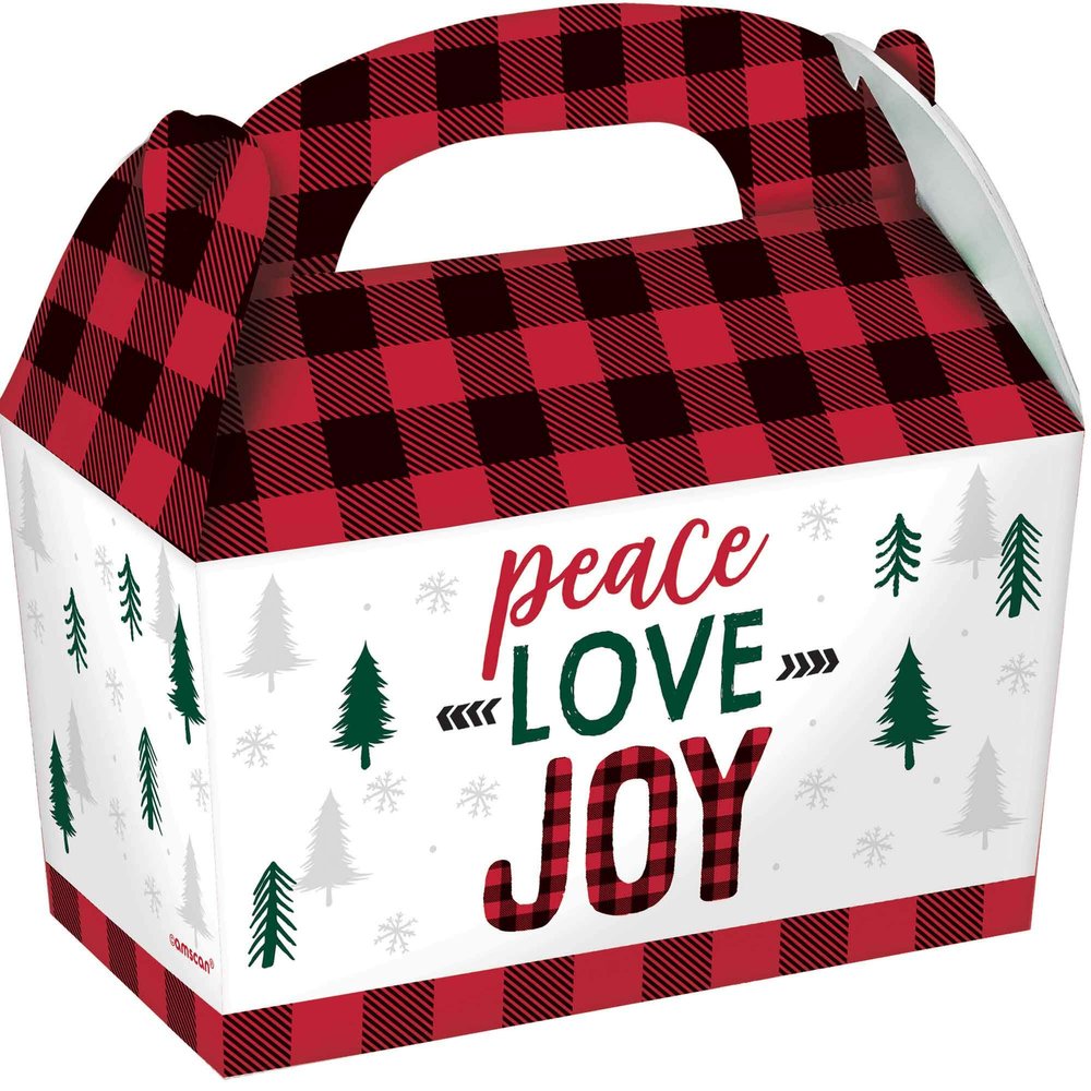 "Peace Love Joy" Small Christmas Gable Boxes, 4.5" H x 4.8" W x 2.4" D, 5 Ct.