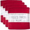 (24 Pack) Bulk Fleece 50x60 Throw Blankets for Wedding Favors, Homeless Women, Men, Homes, Bed, Sofa, Couch, Office, Pet Blankets, Travel | Soft Warm Lightweight Throw Blankets in Bulk (Red) view 1
