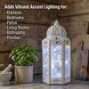 12 White Metal Moroccan Decorative Candle Lantern with LED Twinkle Fairy Lights & Remote Wedding Table Centerpieces, Indoor Home Decor, Outdoor Patio & Porch, Large view 4