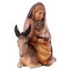 Holyart Young Girl with Doves on Donkey, 12 cm Nativity Original Comet Model, in Painted Valgardena Wood view 3