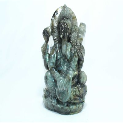 Rajasthan Gems Natural Labrolite Stone India God Ganesha Ganesh Idol plucked String Instrument