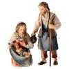 Holy Family with Baby in Manger, 10 cm Nativity Original Shepherd Model, in Painted Valgardena Wood view 2