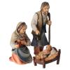 Holy Family with Baby in Manger, 10 cm Nativity Original Shepherd Model, in Painted Valgardena Wood view 4