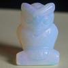 1.5'' Hand Carved Mixed gemstome Crystal owl Animal Figurine Animal Carving (White opalite) view 1