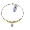 Holyart Rosary Bracelet in Golden 925 Sterling Silver with Hexagonal Beads 5 mm and Saint Benedict Cross view 1