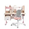 FCD Wood Adjustable Height Kids Study Desk with Chair, Reading Homework Drawing Table Computer Station Built-in Bookshelf Hutch, Tablet Holder, Tiltable Desktop and Storage Drawer (Pink, Wood of Fir) view 1