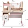 FCD Wood Adjustable Height Kids Study Desk with Chair, Reading Homework Drawing Table Computer Station Built-in Bookshelf Hutch, Tablet Holder, Tiltable Desktop and Storage Drawer (Pink, Wood of Fir) view 2