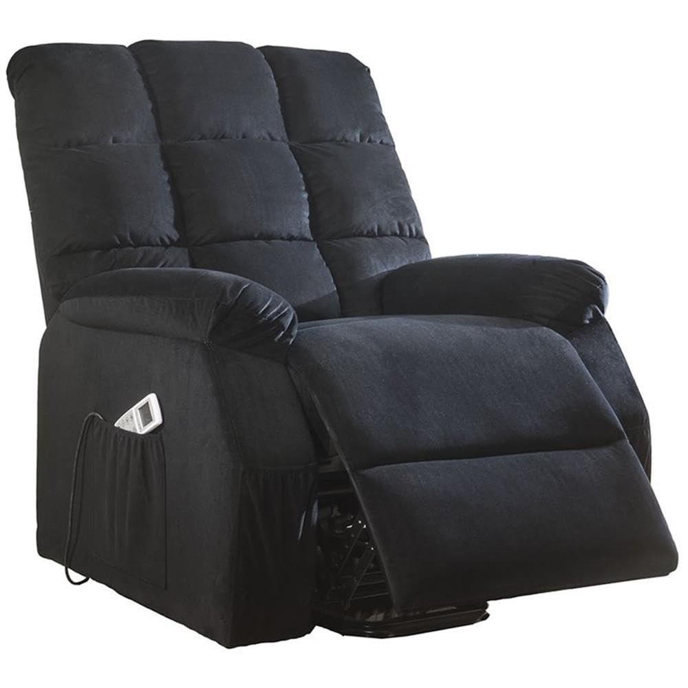 Acme Ipompea Velvet Tufted Recliner in Black