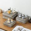MyGift 3 Piece Rustic Solid Torched Wood Dessert Cake and Cupcake Stand, Decorative Box Display Risers view 3