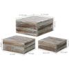 MyGift 3 Piece Rustic Solid Torched Wood Dessert Cake and Cupcake Stand, Decorative Box Display Risers view 4