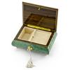 Beautiful 18 Note Turquoise Floral Inlay Musical Jewelry Box with Lock and Key - Many Songs to Choose - Rock A Bye Baby view 2