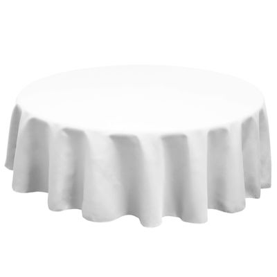 TableLinensforLess Polyester Round Tablecloth, 60 Inch Round, (White)