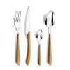 Amefa Natural Wood Handle Silverware Set - 24-Piece, Brown & Casual - Faux Wood Handle Flatware Service for 6 in Polished 18/0 Stainless Steel - Dishwasher Safe & Rust Resistant view 3