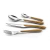Amefa Natural Wood Handle Silverware Set - 24-Piece, Brown & Casual - Faux Wood Handle Flatware Service for 6 in Polished 18/0 Stainless Steel - Dishwasher Safe & Rust Resistant view 4