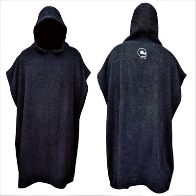 Curve Kids Hooded Towel Swimming Robe Surf Beach Poncho in Microfiber w Adjustable Sleeves (Choose Color) (Black, Teen)