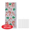 Beistle Candy Cane & Holly Cello Bags 75 Piece, 4" x 9" x 2", Red/White/Green view 3