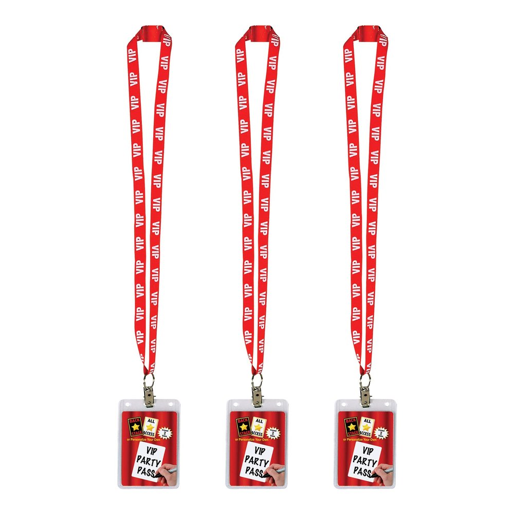 Beistle VIP Party Pass 3 Piece, 25", Multicolored