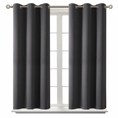 BGment Blackout Curtains for Bedroom - Grommet Thermal Insulated Room Darkening Curtains for Living Room, Set of 2 Panels (38 x 54 Inch, Dark Grey)