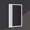 ADM Rectangular Wall Mounted Framed LED Mirror, Glossy White, 24" view 2
