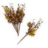 Factory Direct Craft Cream and Green Berry Acorn Oak Leaf Picks | Set of 6 view 1