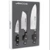 Arcos Forged Knife 3 pieces Nitrum Stainless Steel. Ergonomic Polyoxymethylene POM Handle. Series Riviera. Thin blade with a smooth edge. Black Color. view 1