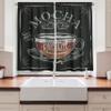 Lunarable Coffee Kitchen Curtains, Mocha Cup Hot Chocolate Espresso Old Fashioned Italian Chalkboard Design, Window Drapes 2 Panel Set for Kitchen Cafe Decor, 55" X 39", Grey Black view 2