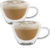 Circleware Thermax Double Wall Insulated Heat Resistant Glass Coffee Mugs with Handle, 2-Piece Set, Home and Kitchen Entertaining Drinking Beverage Tea, Cappuccino Espresso, Shots Cups, 8 oz.2pc view 1