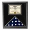 Premium USA-Made Solid Wood Flag Document Case Black Finish,, view 1