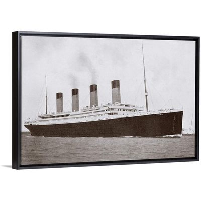 RMS Titanic of The White Star Line Black Float Frame Canvas Art, Ships & Boats Artwork