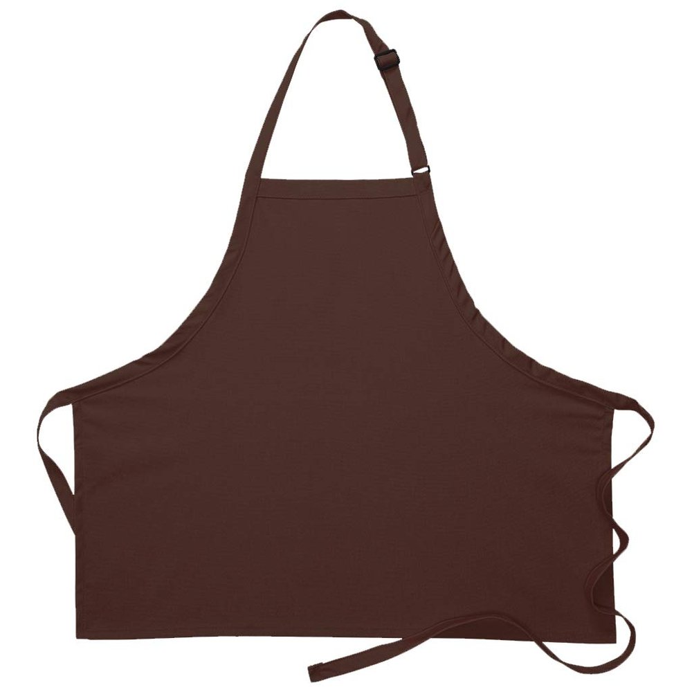 DayStar Apparel 200NP No Pocket Bib Apron, Brown