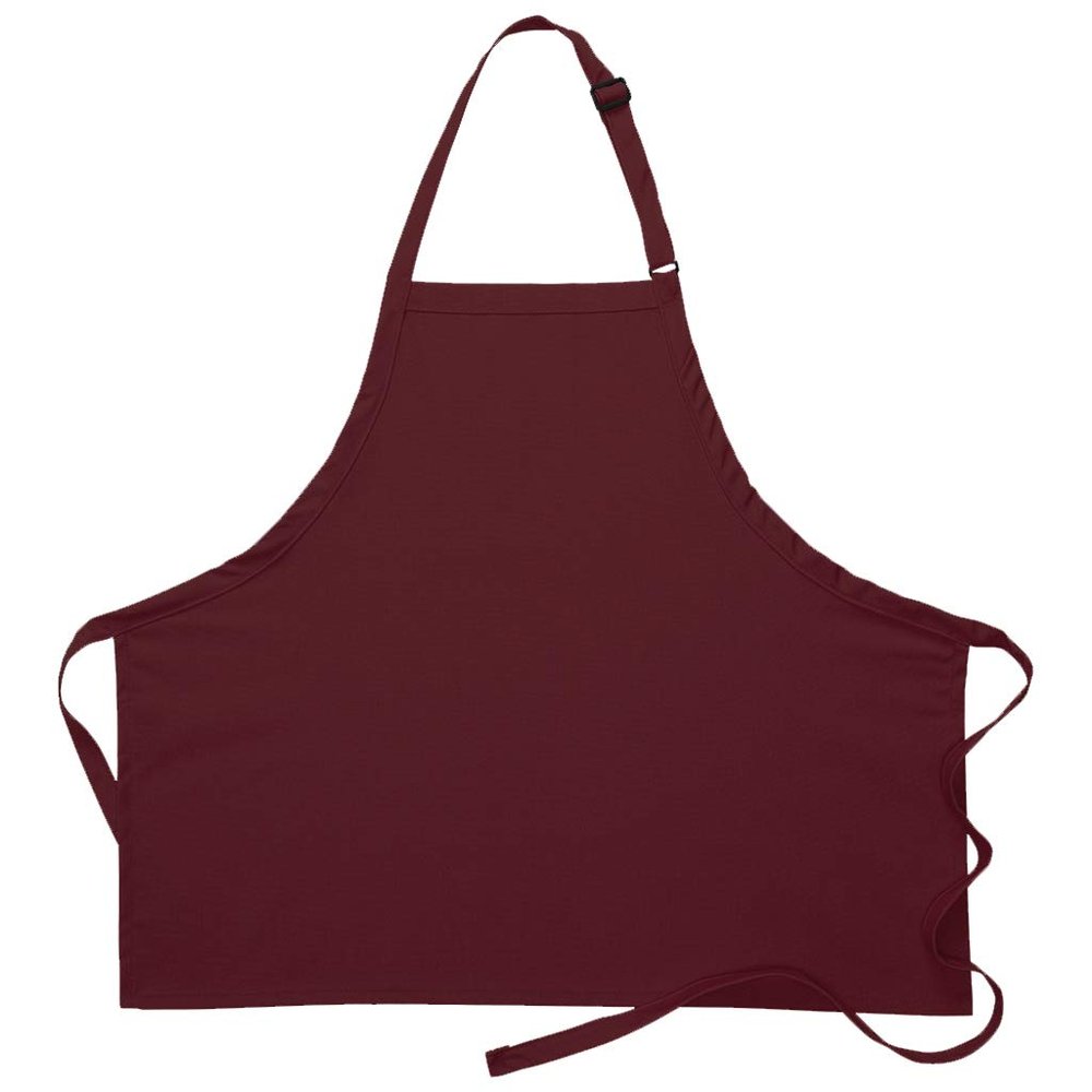 DayStar Apparel 200NP No Pocket Bib Apron, Maroon