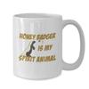 BeeTeeStore Funny Honey Badger Mug My Spirit Animal - 15 oz White Ceramic Coffee & Tea Cup, Distinctive Gift for Animal Lovers view 2