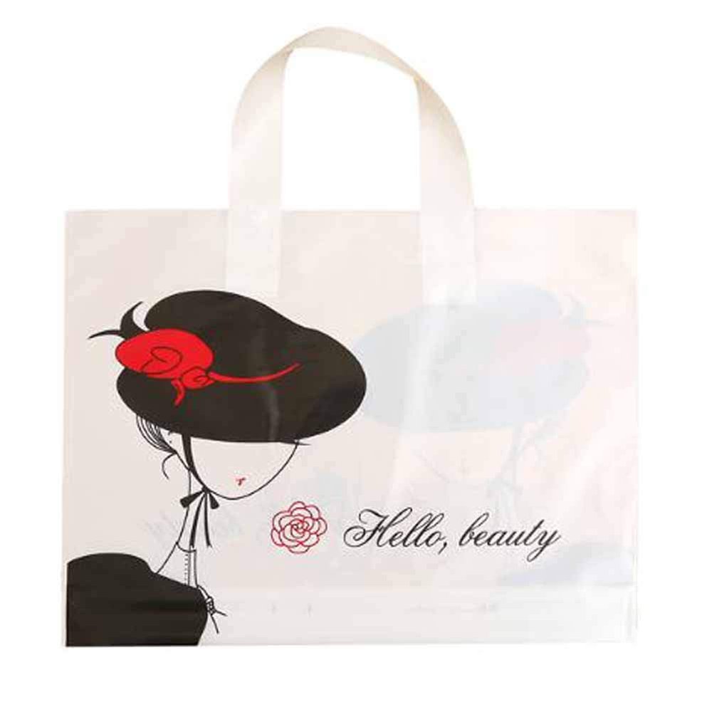 Panda Legends Beauty - 50 Pieces Plastic Shopping Bags Gift Bags Boutique Bags Retail Tote Bag