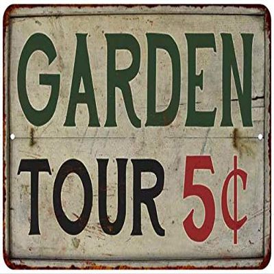 Garden Tours Sign Gardening Vintage Signs Decor Moms Decorations Plaque Herbs Fruit Strawberry Produce Vegetables Decorative Shed Potting Gift 12 x 18 Matte Finish Metal 112180020036