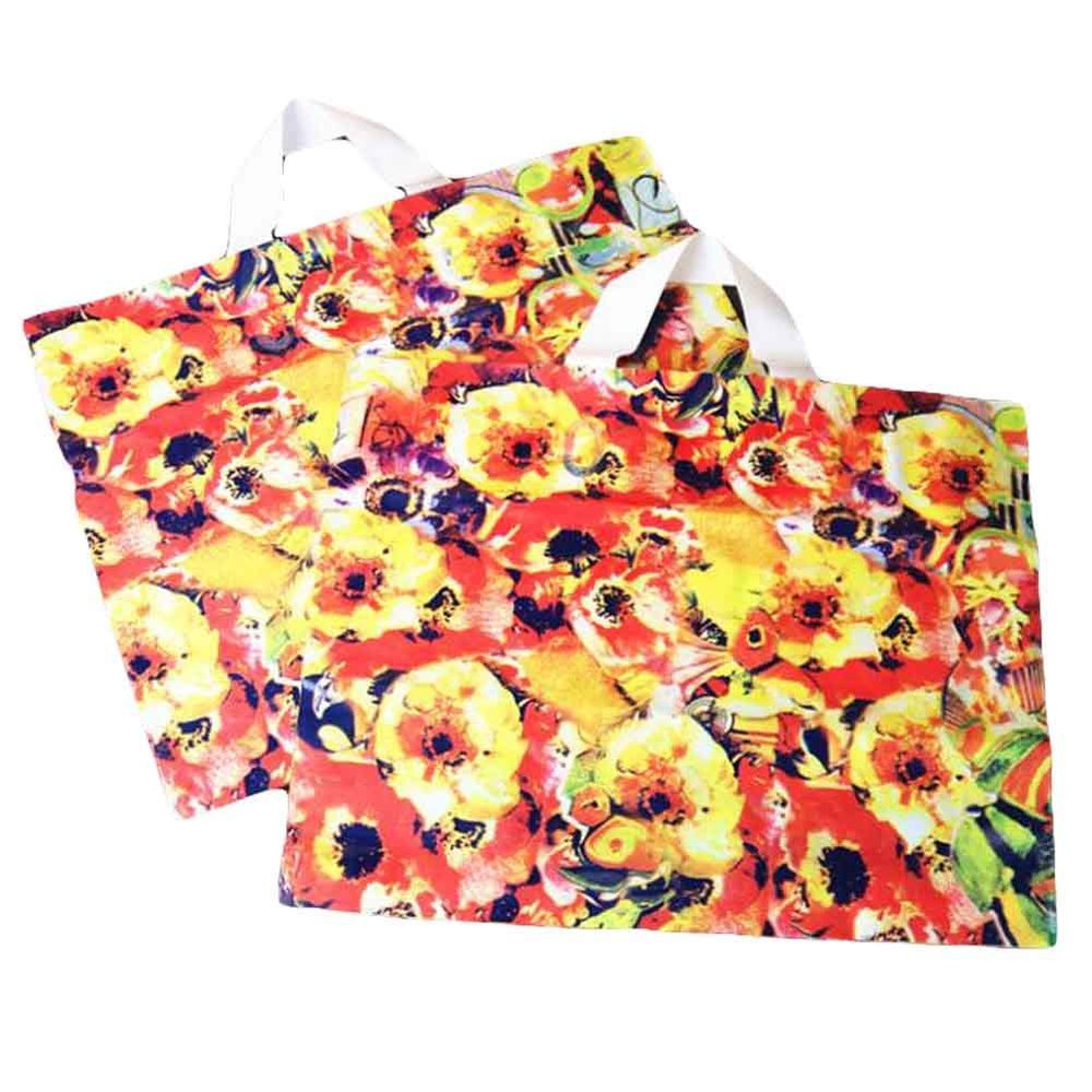 Panda Legends Flower - 50 Pcs Plastic Gift Bags Boutique Bags Retail Shopping Bags