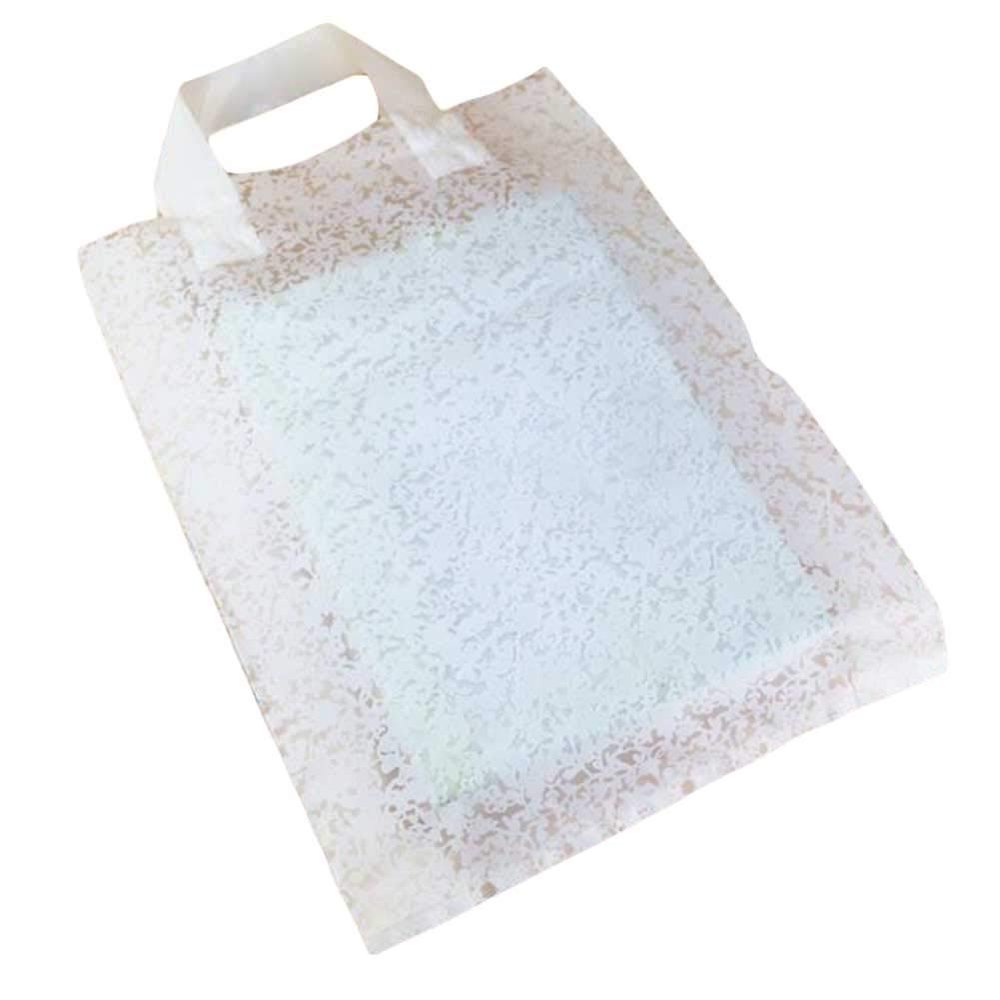 Panda Legends White Lace - 50 Pieces Plastic Gift Bags Boutique Bags Retail Shopping Bags