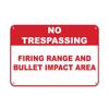 No Trespassing Firing Range and Bullet Impact Area Aluminum Metal Sign view 1
