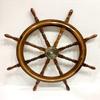 36" Nautical Marine Wooden Steering Ship Wheel Brass Ring Pirate Captain Ship Wall Decor view 1