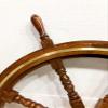 36" Nautical Marine Wooden Steering Ship Wheel Brass Ring Pirate Captain Ship Wall Decor view 4