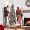 Best Choice Products Flocked Pencil Christmas Tree, Unlit Slim Artificial Holiday Decoration, 6ft Skinny Snowy Appearance w/Base view 3