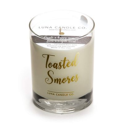 Halloween Decor Toasted Smores Scented Candle, Natural Premium Soy Blend Wax Jar Candle, Fall Gifts, 11 oz, Clean Burning, Aromatherapy Spa Candle - Lune Candle Co.